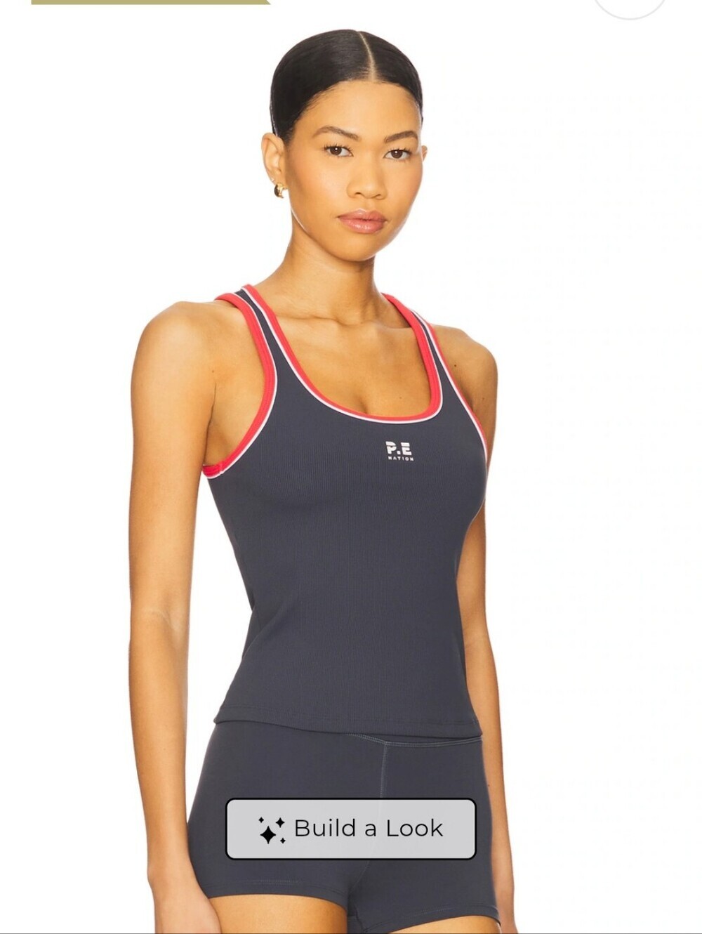 P.E Nation Nexus Rib Tank Top Marine Blue Contrast Trim Athletic Tank